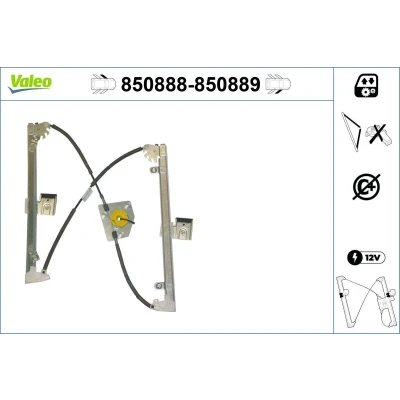 Imagem de Valeo Elevador de vidro à frente, lado esquerdo elétrico sem motor função conforto 850888 HYUNDAI: i30 I Carrinha, Hatchback