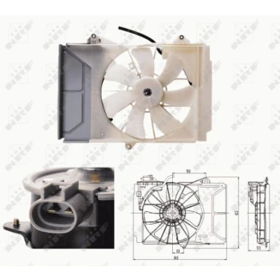 Imagem de NRF 47697 ventilador de radiador 335 12 90 com estrutura do (caixilho) TOYOTA: Yaris I Hatchback