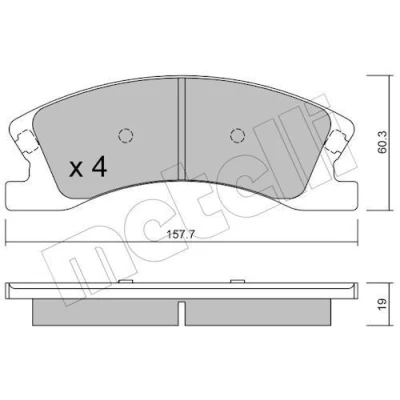 Imagem de METELLI 22 0626 0 Jogo de pastilhas para travão disco preparado indicador aviso desgaste JEEP: GRAND CHEROKEE 2
