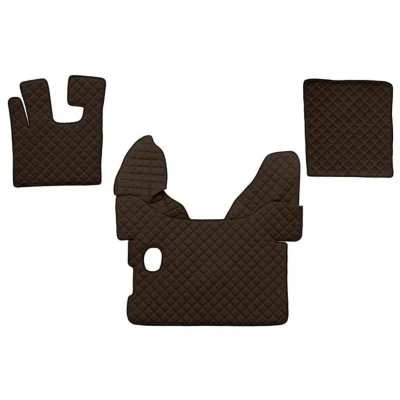 Imagem de F CORE FL01 BROWN Conjunto de tapete chão Couro artificial à frente 3 castanho