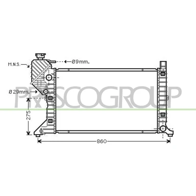 Imagem de PRASCO ME915R004 Radiador, arrefecimento do motor Alumínio 680 405 42 Aletas de refrigeração soldadas MERCEDES BENZ: Sprinter 2 T Van