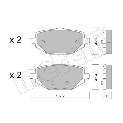 Imagem de METELLI 22 1324 0 Jogo de pastilhas para travão disco excl. contacto aviso desgaste RENAULT: Captur II