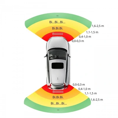 Imagem de EINPARTS EPP8100 SILVER Sistema de assistência ao estacionamento à frente e atrás com alarme acústico 4