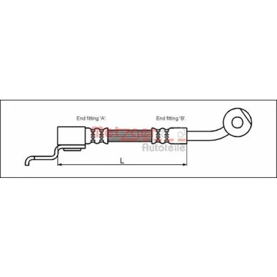 Imagem de METZGER 4113522 Mangueira de Travão 410 3/8&quot; 24 JEEP: Grand Cherokee I, II
