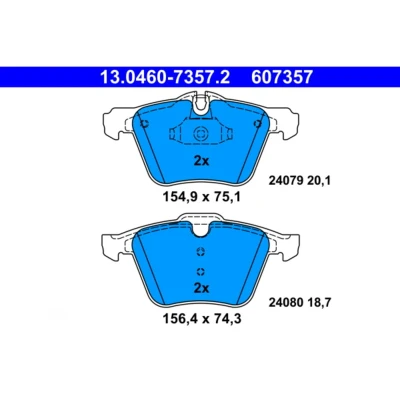 Imagem de ATE 13.0460 7357.2 Jogo de pastilhas para travão disco preparado indicador aviso desgaste, excl. contacto desgaste