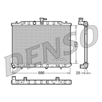 Imagem de DENSO DRM46007 Radiador, arrefecimento do motor Alumínio 452 686 25