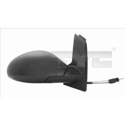 Imagem de Espelho retrovisor Tyc 331 0043 à direita preto ajuste: por cabo de aço, convexo