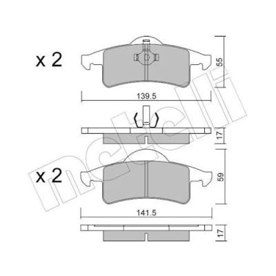 Imagem de METELLI 22 0526 0 Jogo de pastilhas para travão disco excl. contacto aviso desgaste JEEP: GRAND CHEROKEE 2