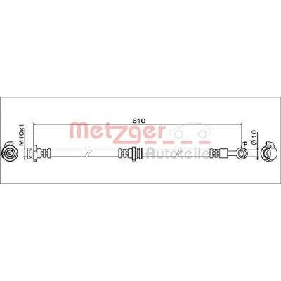 Imagem de METZGER 4111960 Mangueira de Travão Eixo dianteiro, lado direito 610