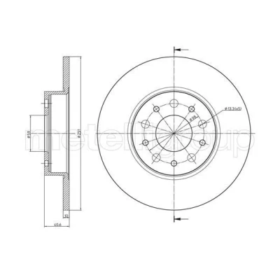 Imagem de METELLI Disco de travão FIAT: Tipo Carrinha, Hatchback, 500L 251,0mm 10,0mm 5 59,0mm cheio pintado 23 1486C 51808471,51885409,52048985