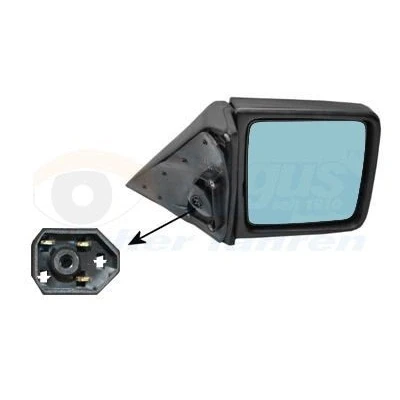 Imagem de Espelho retrovisor Van Wezel 3024806 à direita tom azul, completo, plano, para regulação eléctrica dos espelhos MERCEDES BENZ: 190, W124 Sedan