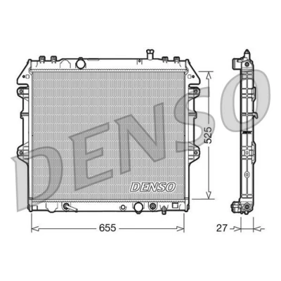 Imagem de DENSO DRM50045 Radiador, arrefecimento do motor Alumínio 525 655 27 TOYOTA: HILUX 3 Pick up