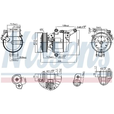Imagem de NISSENS 890948 Compressor DKV09Z 12 PAG 46 R 134a