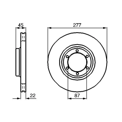 Imagem de BOSCH 0 986 478 635 Disco de travão 277,2 22 6 108 ventilado, interior ventilado oleado MITSUBISHI: PAJERO 2, L200 II Pick up, L300 / Delica III Van