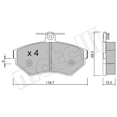 Imagem de METELLI 22 0215 0 Jogo de pastilhas para travão disco excl. contacto aviso desgaste VOLKSWAGEN: GOLF 3, Passat B5 Variant, Sedan