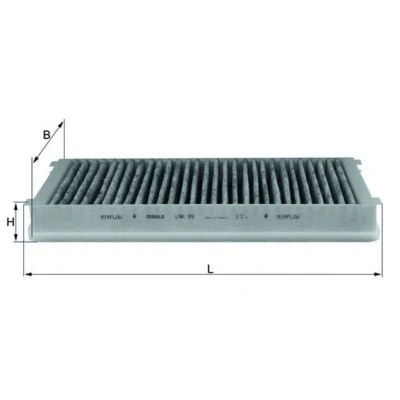 Imagem de MAHLE ORIGINAL LAK 59 Filtro, ar do habitáculo Filtro de carvão ativado 326,0 165 34,0 PEUGEOT: 406 Carrinha, Sedan