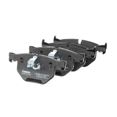 Imagem de BOSCH 0 986 424 766 Jogo de pastilhas para travão disco Baixo teor metálico com grampo do êmbolo BMW: 5 Sedan, Touring, X5