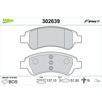 Imagem de VALEO 302639 Jogo de pastilhas para travão disco Eixo dianteiro excl. contacto aviso desgaste com chapa anti ruído PEUGEOT: 207 Hatchback
