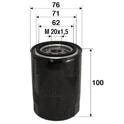 Imagem de VALEO 586012 Filtro de óleo M20x1.5 aparafusado FIAT: Uno Hatchback, Punto II I LANCIA: Y, Lybra Carrinha