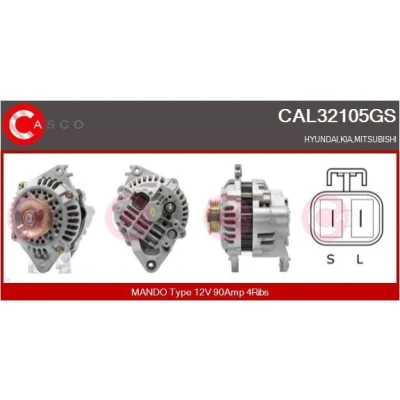Imagem de CASCO CAL15118GS Alternador 12V 90A OPEL: Astra H Hatchback, GTC, Caravan, FIAT: Punto II Linea, Doblo I Cargo