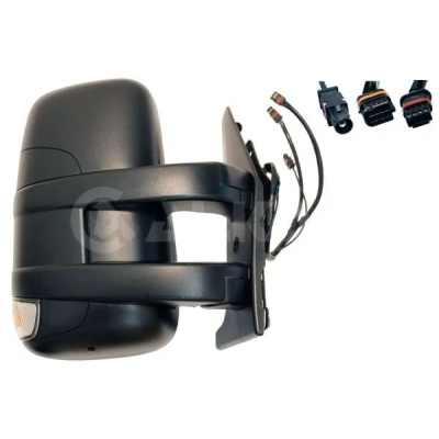 Imagem de espelho retrovisor Alkar 9226249 à direita elétrico aquecível, com grande angular, Braço do curto, convexo, antena para veículo co