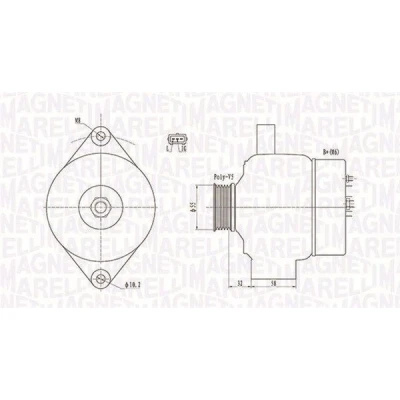 Imagem de MAGNETI MARELLI 063732026010 Alternador 12V 70A SUZUKI: Grand Vitara 1 SUV, OPEL: Agila B