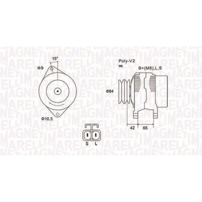 Imagem de MAGNETI MARELLI 063731530010 Alternador 12V 80A MAZDA: Série B Pick up