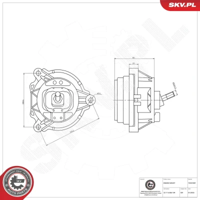 Imagem de ESEN SKV 75SKV087 Suporte, motor à direita Apoio hidráulico Borracha, Plástico 86mm BMW: 1 Hatchback, X3, 3 Sedan