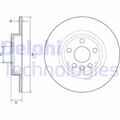 Imagem de DELPHI BG4930C Disco de travão 300 10 5 cheio revestido não tratado sem o rolamento da roda, anel sensor do ABS