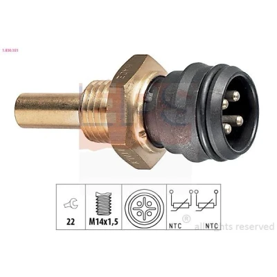 Imagem de EPS 1.830.151 Sensor da Temperatura do Líquido de Refrigeração Made in Italy OE Equivalent MERCEDES BENZ: Classe C Sedan, 190, W124 Sedan