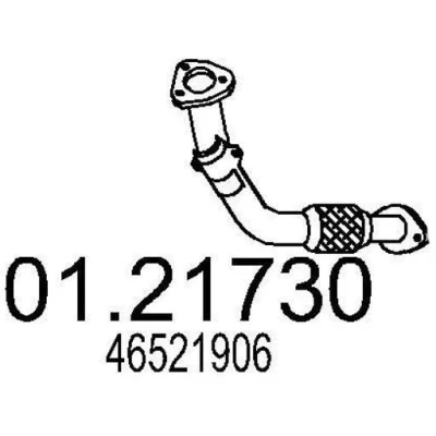 Imagem de MTS 01.21730 Tubo de escape 410 à frente para a panela central FIAT: Seicento / 600 Hatchback