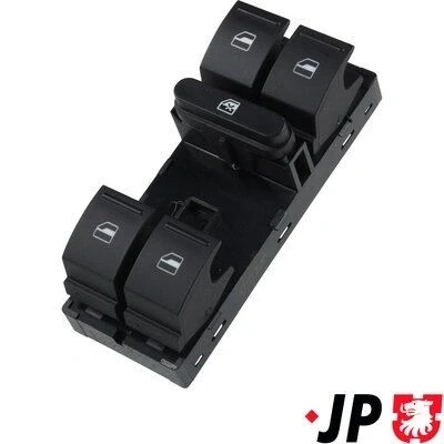 Imagem de JP GROUP 1196703200 Interruptor, elevadores dos vidros 4/5 à frente, lado esquerdo VOLKSWAGEN: Golf 5, Passat B6 Variant, Polo V Hatchback