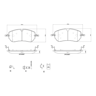 Imagem de BREMBO P 36 038 Jogo de pastilhas para travão disco LAND ROVER: Discovery Sport