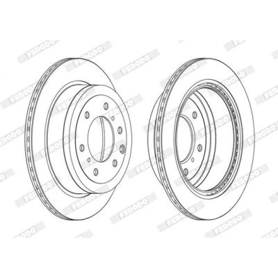 Imagem de FERODO PREMIER DDF1965C Disco de travão 331,8 18 6 ventilado revestido sem parafusos MITSUBISHI: PAJERO 4