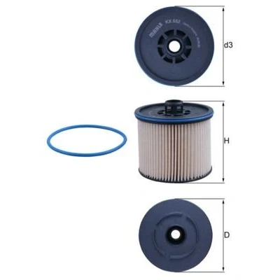Imagem de MAHLE ORIGINAL KX 652D Filtro de Combustível Cartucho filtrante