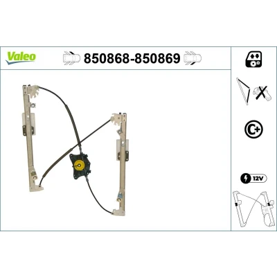 Imagem de Valeo Elevador de vidro à frente, lado esquerdo elétrico sem motor com função conforto 850868 SKODA: Octavia 2 Combi, II Hatchback