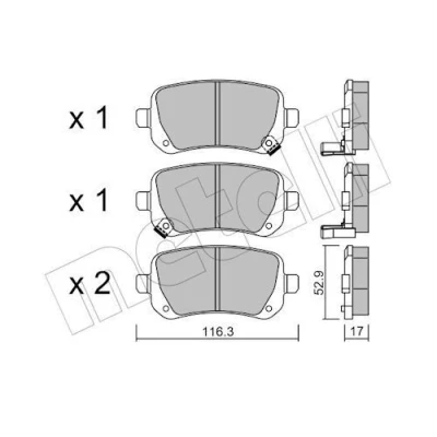 Imagem de METELLI 22 0864 0 Jogo de pastilhas para travão disco com avisador sonoro desgaste DODGE: Journey MPV, FIAT: Freemont, CHRYSLER: GRAND 5OYAGER 5