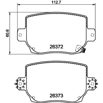 Imagem de HELLA 8DB 355 041 Jogo de pastilhas para travão disco com avisador sonoro desgaste acessórios TESLA: Model 3, Y