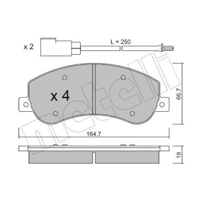 Imagem de METELLI 22 0680 0 Jogo de pastilhas para travão disco incl. contacto aviso desgaste FORD: Transit Mk6 Van, Minibus
