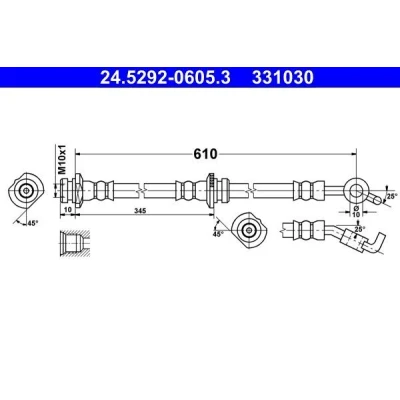Imagem de ATE 24.5292 0605.3 Mangueira de Travão 610 M10x1