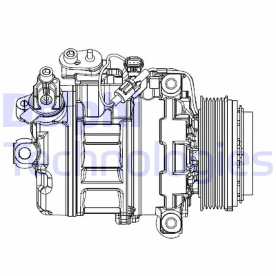 Imagem de DELPHI CS20547 Compressor 7ZSE17 PAG 46 com embraiagem magnética BMW: 5 Sedan, Touring, 3 Coupe