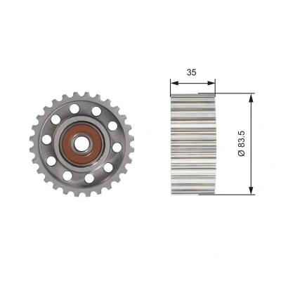 Imagem de GATES T42100 Polia de desvio/de guia, correia dentada FleetRunner PowerBand