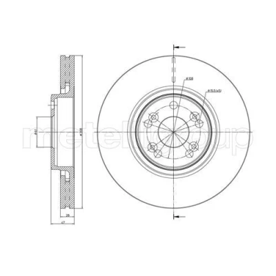 Imagem de METELLI Disco de travão RENAULT: LAGUNA 2 Grandtour, 2, ESPACE 4 28,0mm 5 61,0mm ventilado pintado 23 0673C 7701206831,7701207378,8200177023
