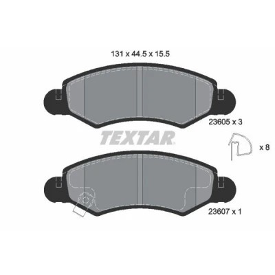 Imagem de TEXTAR 2360501 Jogo de pastilhas para travão disco com avisador sonoro desgaste acessórios OPEL: Agila A, SUZUKI: Ignis 2, I