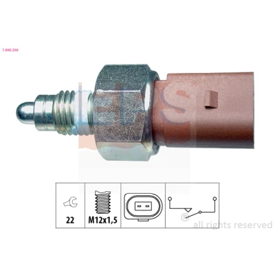 Imagem de EPS 1.860.266 Interruptor, luz de marcha atrás Made in Italy OE Equivalent VOLKSWAGEN: Golf 4, Sharan I, 4 Variant, AUDI: A3 Hatchback