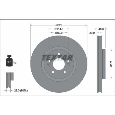 Imagem de TEXTAR 92337103 Disco de travão
