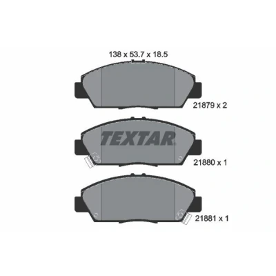 Imagem de TEXTAR 2187901 Jogo de pastilhas para travão disco com avisador sonoro desgaste HONDA: PRELUDE V, ACCORD 5, 4, ROVER: 600