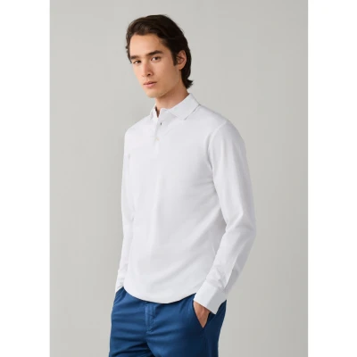 Imagem de Hackett London POLO Shirt Oxford Pique LS Polo, Homens, Tamanho: XL, Optic white