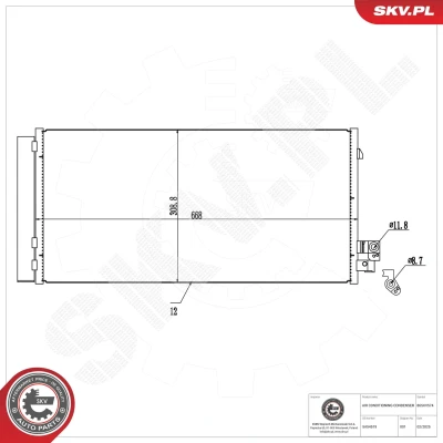Imagem de ESEN SKV 86SKV574 Condensador com secador Alumínio 668mm BMW: 3 Sedan