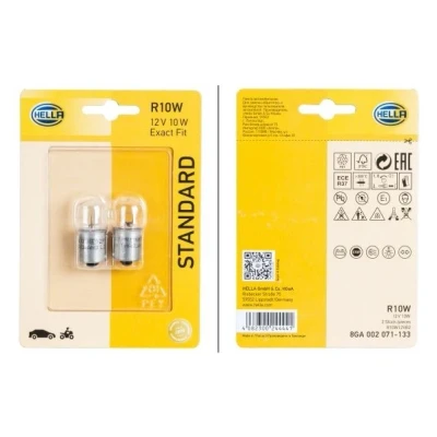 Imagem de HELLA 8GA 002 071 133 Lâmpada 12 10 R10W Halogéneo à frente e atrás OPEL: Corsa B Hatchback, Astra H GTC, G Caravan, VOLKSWAGEN: Golf 4
